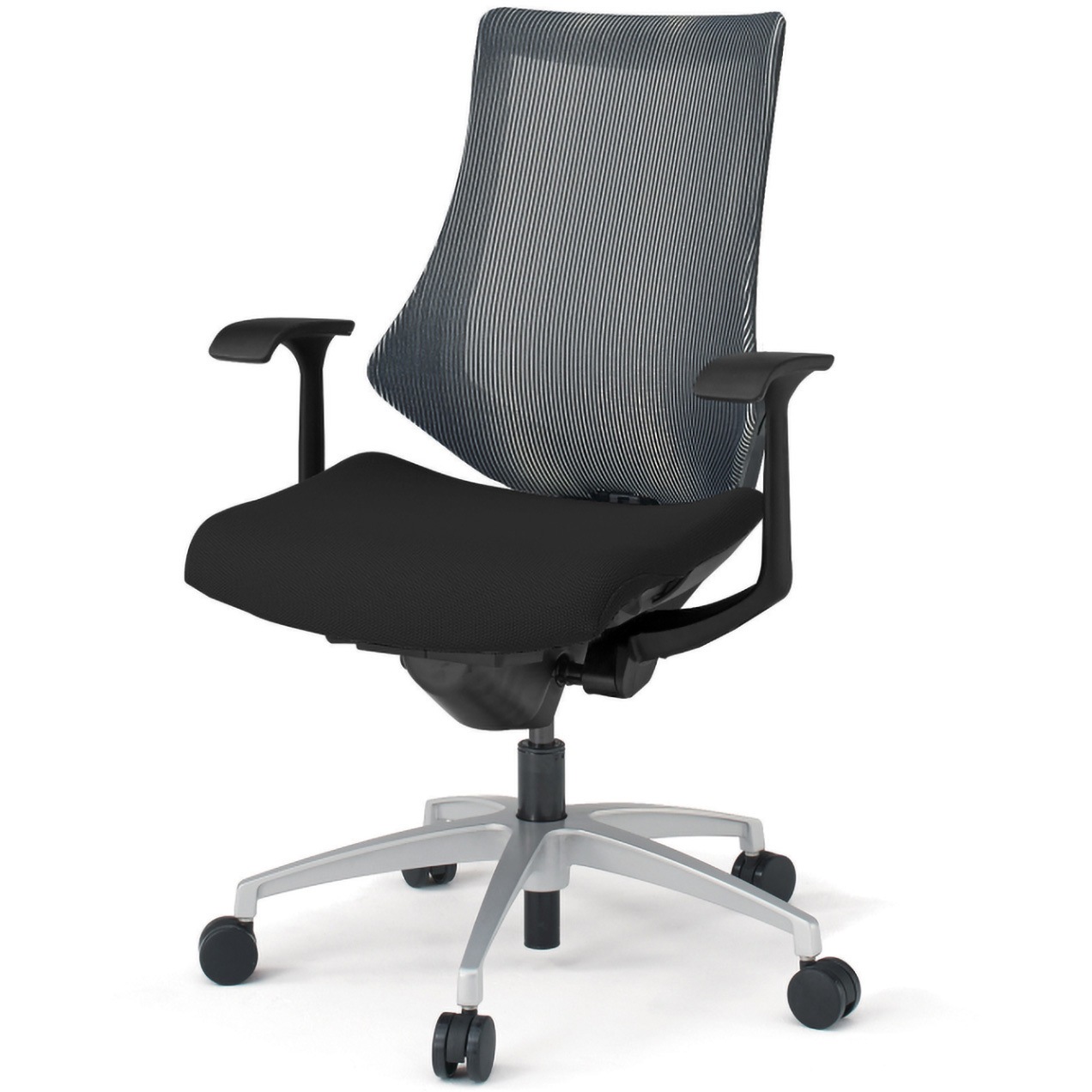 KG175JAM1ZTT5 エフチエア ストライプレイヤー メッシュバック ハイバック 固定肘 ブラックフレーム アルミ脚  <配送時組立サービス付> 1台 イトーキ 【通販モノタロウ】