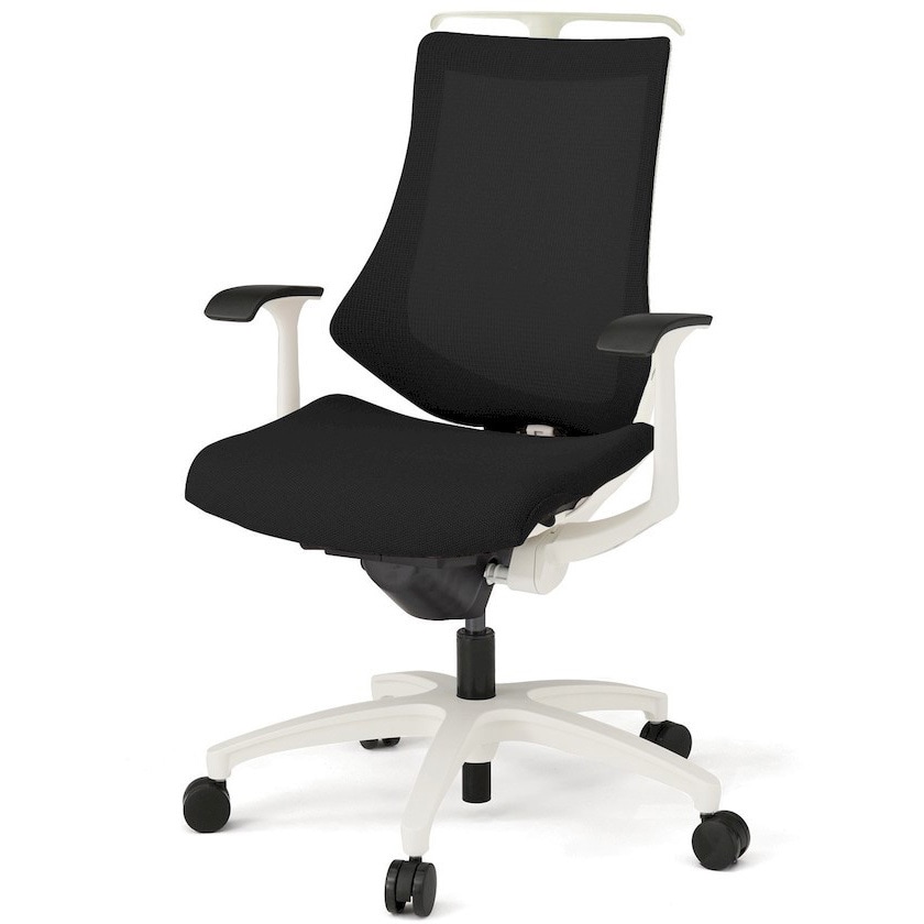 KG175JVHM-W9T1 エフチエア プレーンメッシュバック ハイバック ハンガー付 固定肘 ホワイトフレーム  <配送時組立サービス付> 1台 イトーキ 【通販モノタロウ】