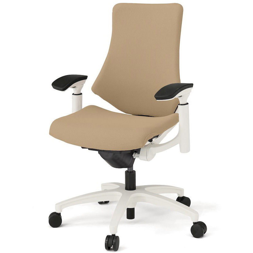 KG137PSM-W9Y3 エフチエア クロスバック ハイバック 可動肘 ホワイトフレーム  <配送時組立サービス付> イトーキ 抵抗付ウレタン双輪キャスター 肘掛あり