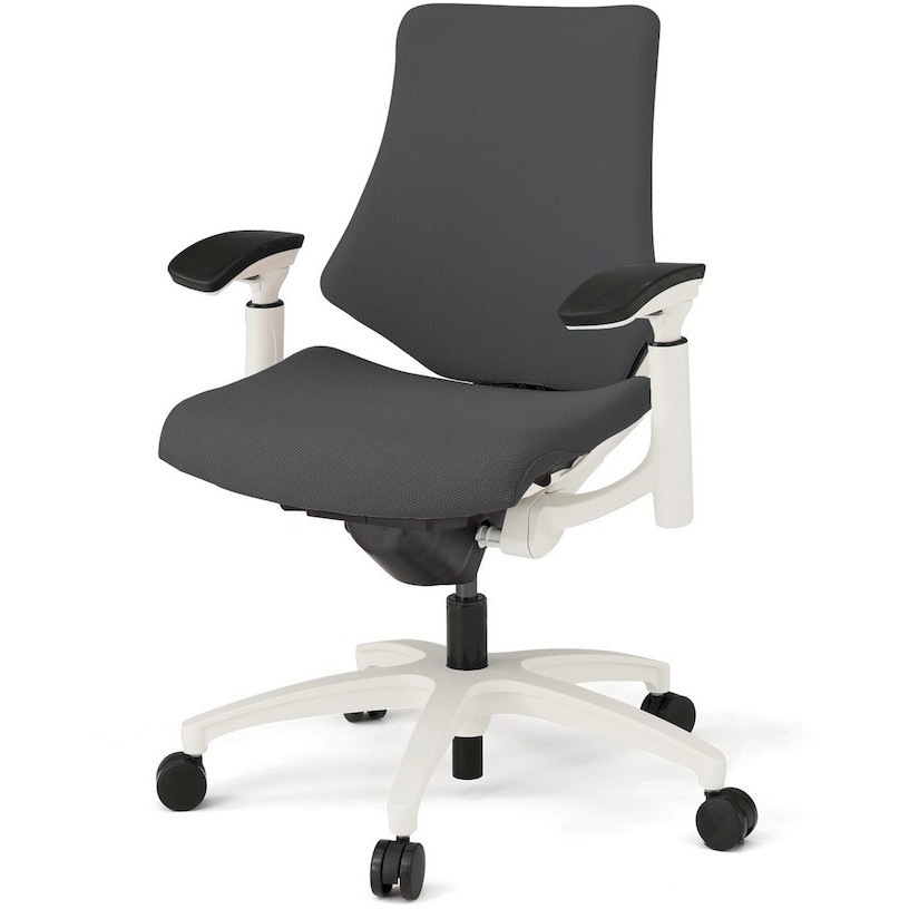 KG147PSM-W9W2 エフチエア クロスバック ローバック 可動肘 ホワイトフレーム  <配送時組立サービス付> イトーキ 抵抗付ウレタン双輪キャスター 肘掛あり