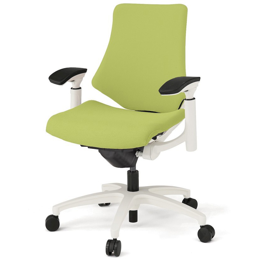 KG147PSM-W9Q6 エフチエア クロスバック ローバック 可動肘 ホワイトフレーム  <配送時組立サービス付> イトーキ 抵抗付ウレタン双輪キャスター 肘掛あり