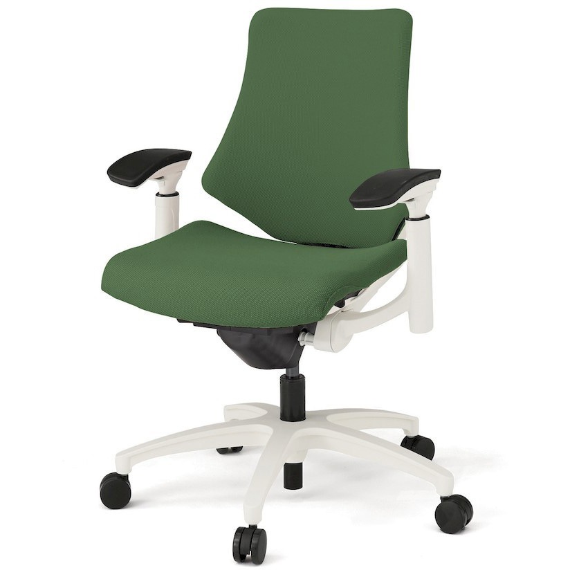 KG147PSM-W9Q2 エフチエア クロスバック ローバック 可動肘 ホワイトフレーム  <配送時組立サービス付> イトーキ 抵抗付ウレタン双輪キャスター 肘掛あり