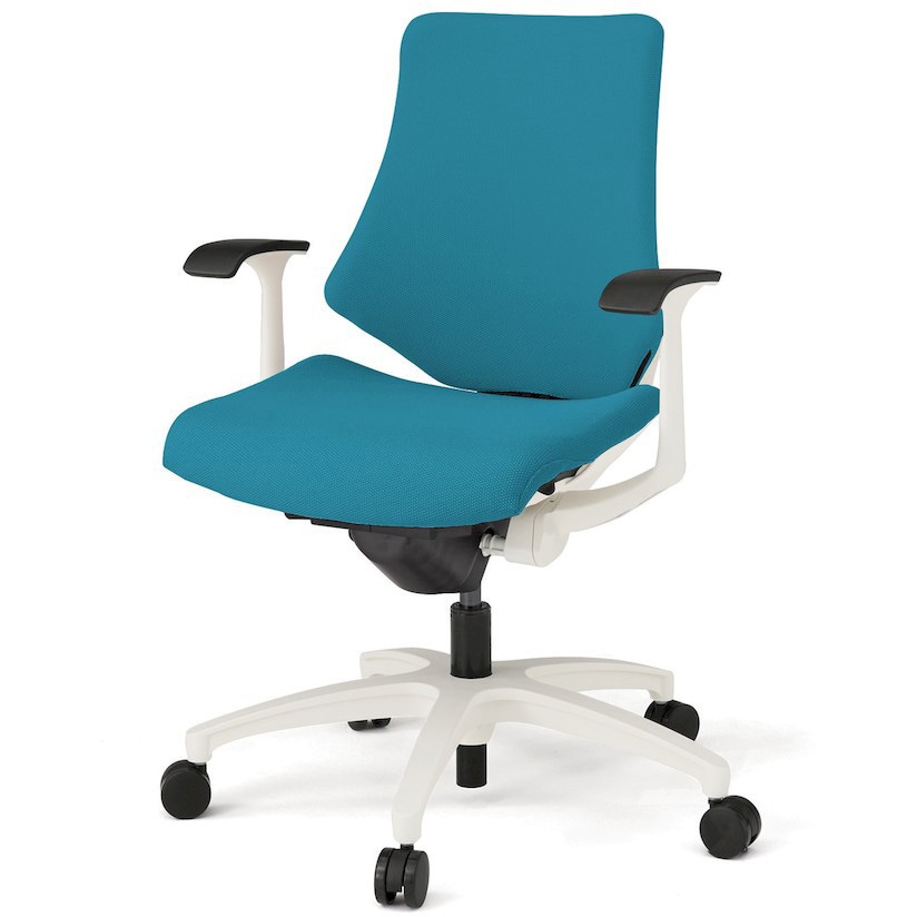 KG145PSM-W9A3 エフチエア クロスバック ローバック 固定肘 ホワイトフレーム  <配送時組立サービス付> イトーキ 抵抗付ウレタン双輪キャスター 肘掛あり 47,388円