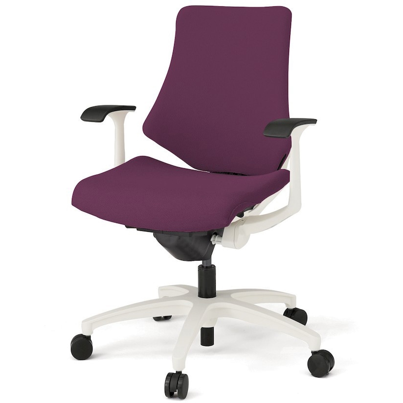 KG145PSM-W9X7 エフチエア クロスバック ローバック 固定肘 ホワイトフレーム  <配送時組立サービス付> イトーキ 抵抗付ウレタン双輪キャスター 肘掛あり 47,388円