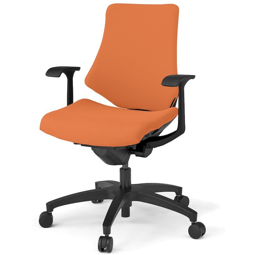 KG145PSM-T1D3 エフチエア クロスバック ローバック 固定肘 ブラックフレーム  <配送時組立サービス付> イトーキ 抵抗付ウレタン双輪キャスター 肘掛あり