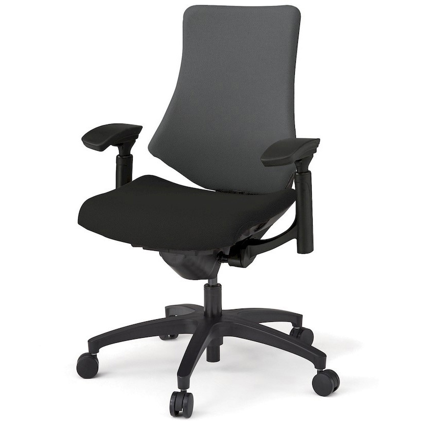 KG137PSM-T1T1W2 エフチエア クロスバック ハイバック 可動肘 ブラックフレーム  <配送時組立サービス付> イトーキ 抵抗付ウレタン双輪キャスター 肘掛あり