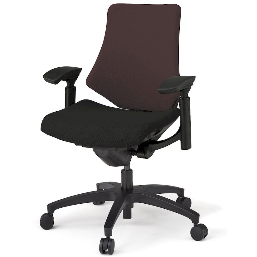 KG147PSM-T1T1H2 エフチエア クロスバック ローバック 可動肘 ブラックフレーム  <配送時組立サービス付> イトーキ 抵抗付ウレタン双輪キャスター 肘掛あり