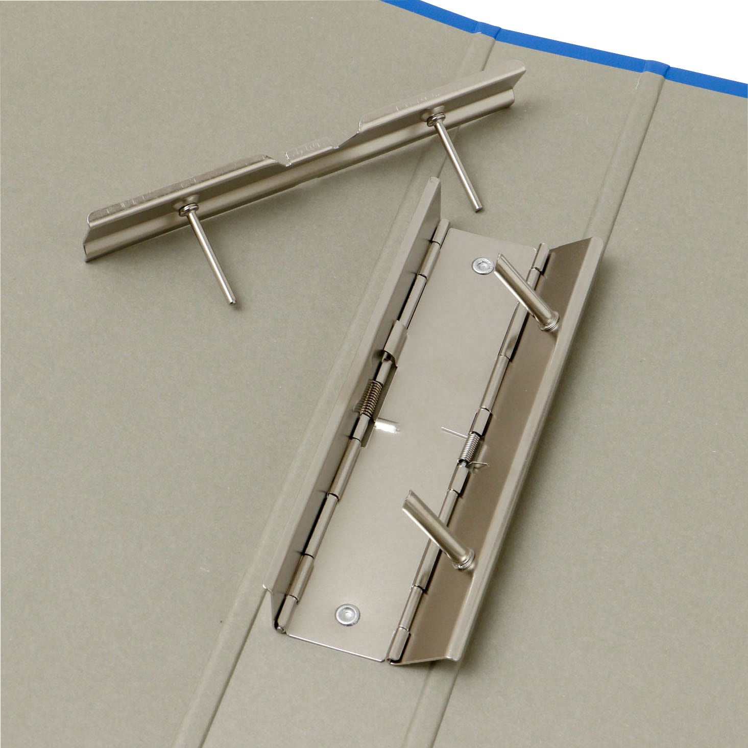 パイプ式ファイル モノタロウ 片開き タテ型 ブルー色 適合サイズA4判