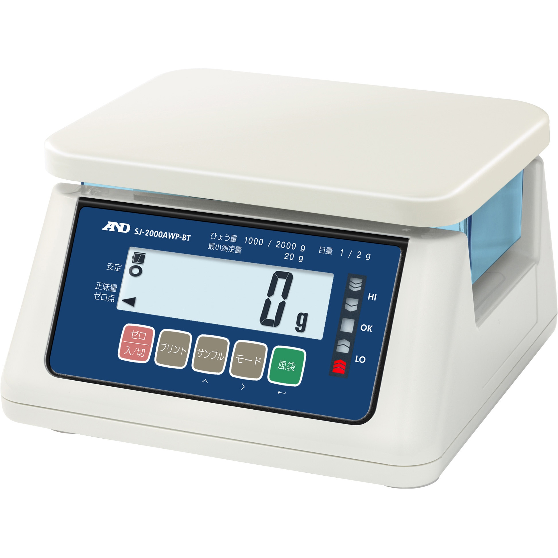 SJ2000AWPBT-A2-00A00(一般校正証明書付) 検定付き コンパレータライト付き防塵防水はかり  ワイヤレス通信モデル SJ-AWP-BTシリーズ 1セット A&D 【通販モノタロウ】 22,706円