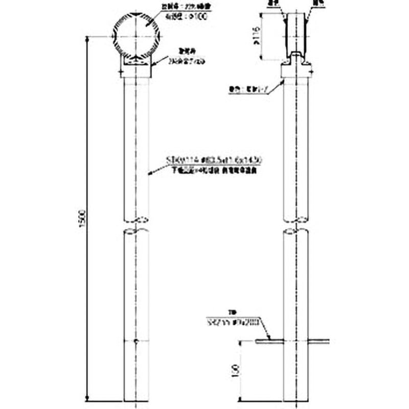 DWPN-A-1500 デリネーター(土中建込式 Φ100レンズ 両面平行反射) 倉本産業 両面白反射色   DWPN-A-1500 7,390円
