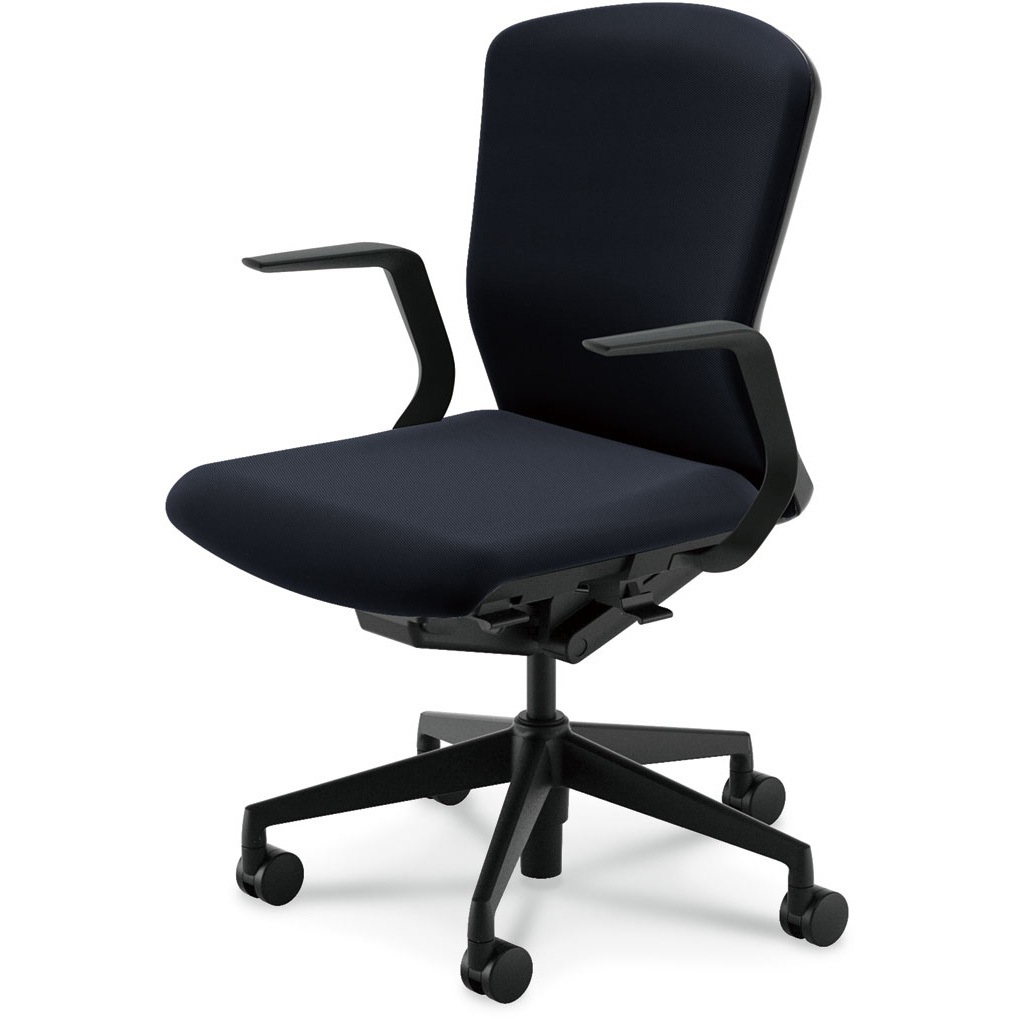 5-354-0104 Elfie(エルフィ)/ELA2_抗ウイルス加工張地対応チェア 内田洋行 ナイロンキャスター L型肘   5-354-0104