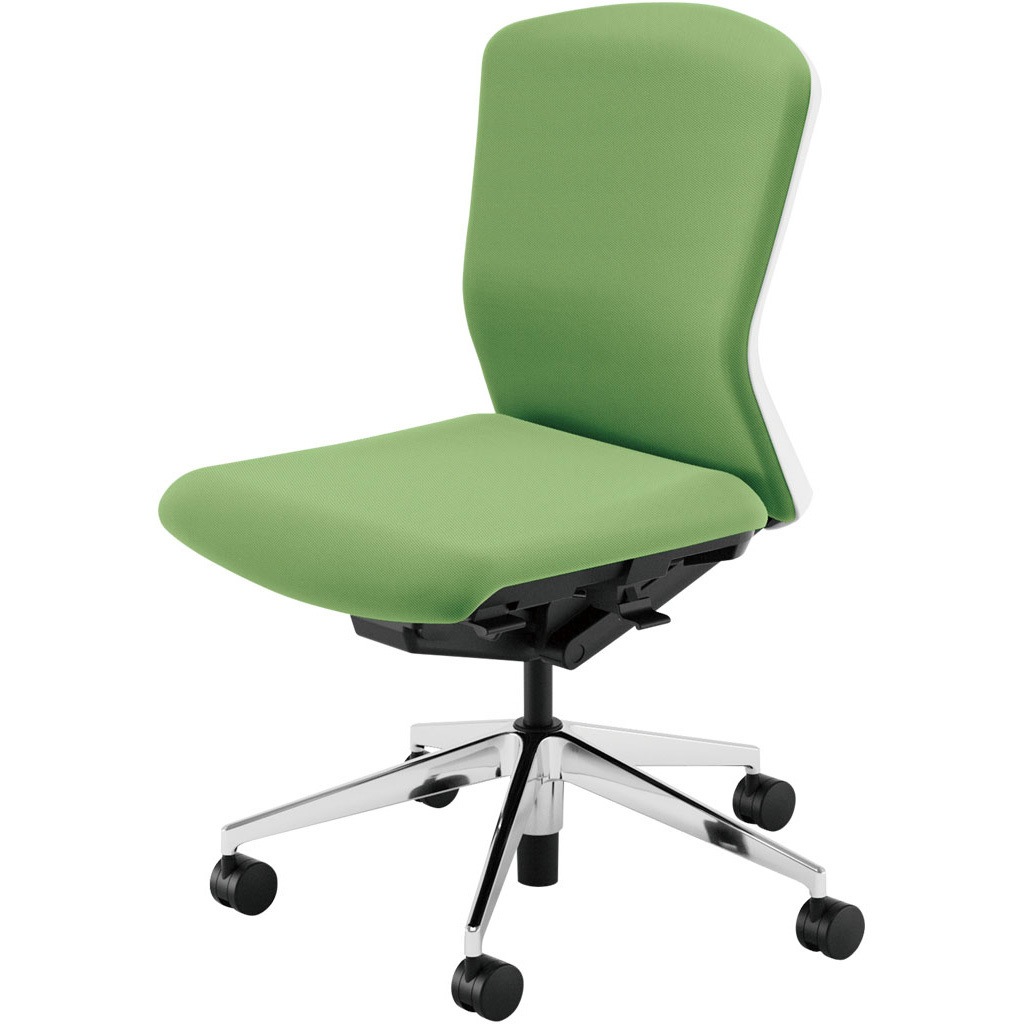 5-354-8053 Elfie(エルフィ)/ELA2_樹脂カバーバック_ホワイトフレーム_ミドルバック 内田洋行 ナイロンキャスター 肘掛なし   5-354-8053