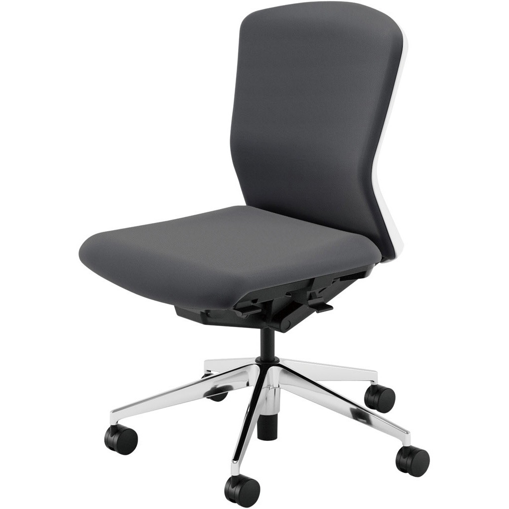 5-355-8002 Elfie(エルフィ)/ELA2_樹脂カバーバック_ホワイトフレーム_ミドルバック 内田洋行 ウレタンキャスター 肘掛なし   5-355-8002