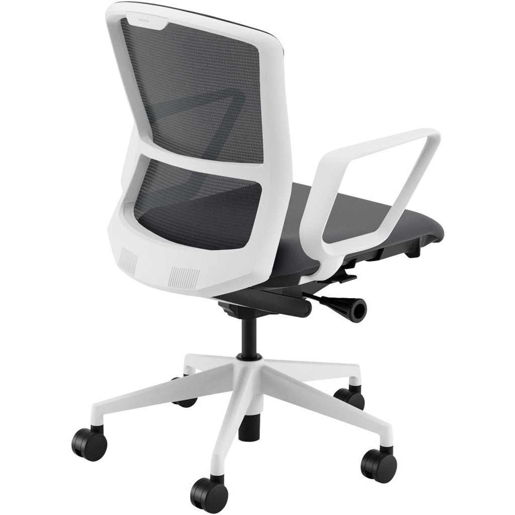 5-354-2322 Elfie(エルフィ)/ELA2_メッシュバック_ホワイトフレーム_ミドルバック 内田洋行 ナイロンキャスター リング肘   5-354-2322