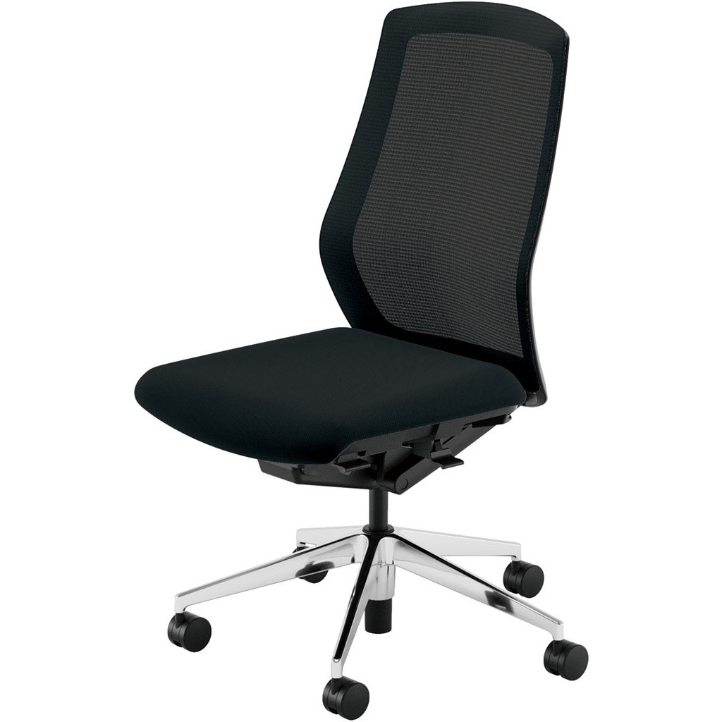 5-356-2060 Sellezza(セレッツァ)/SA_ブラックフレーム 内田洋行 ナイロンキャスター クロスメッシュ 肘掛なし   5-356-2060