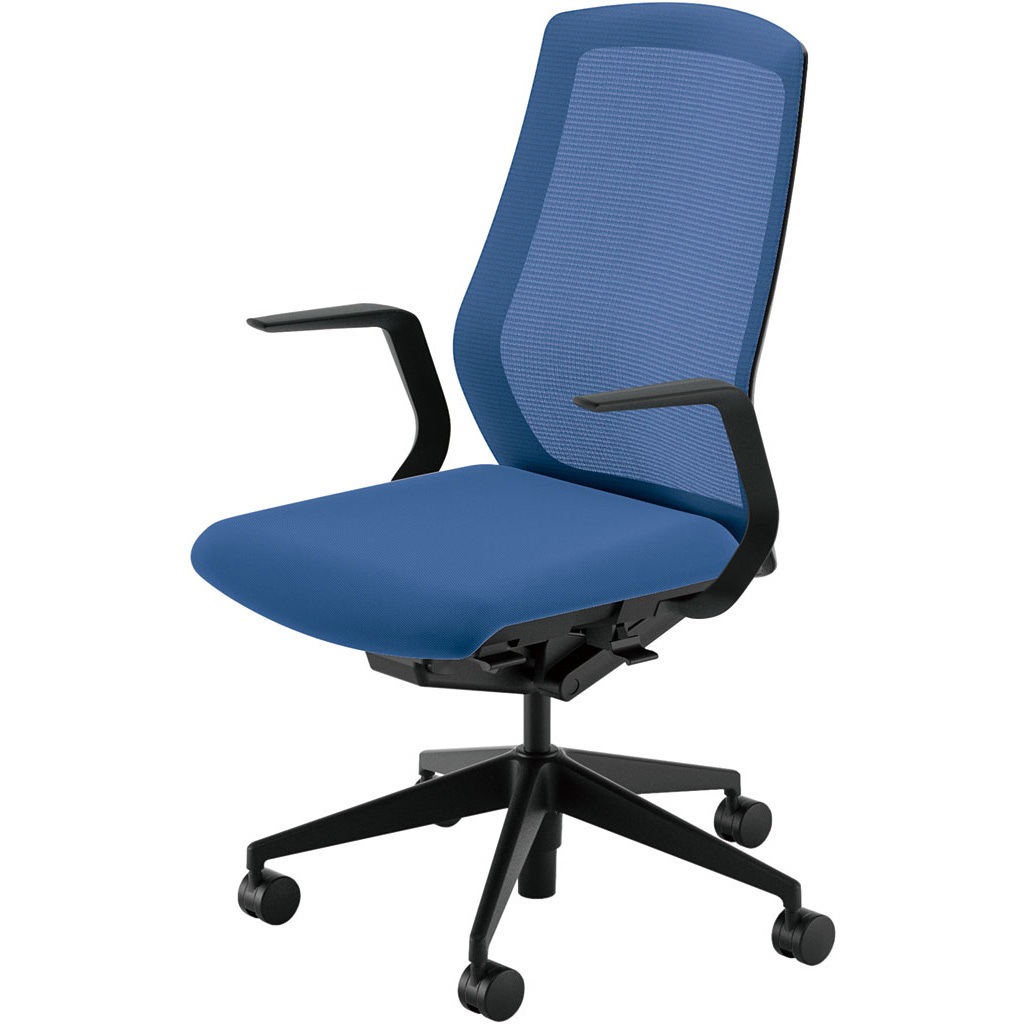 5-356-2105 Sellezza(セレッツァ)/SA_ブラックフレーム 内田洋行 ナイロンキャスター クロスメッシュ L型肘   5-356-2105 49,788円