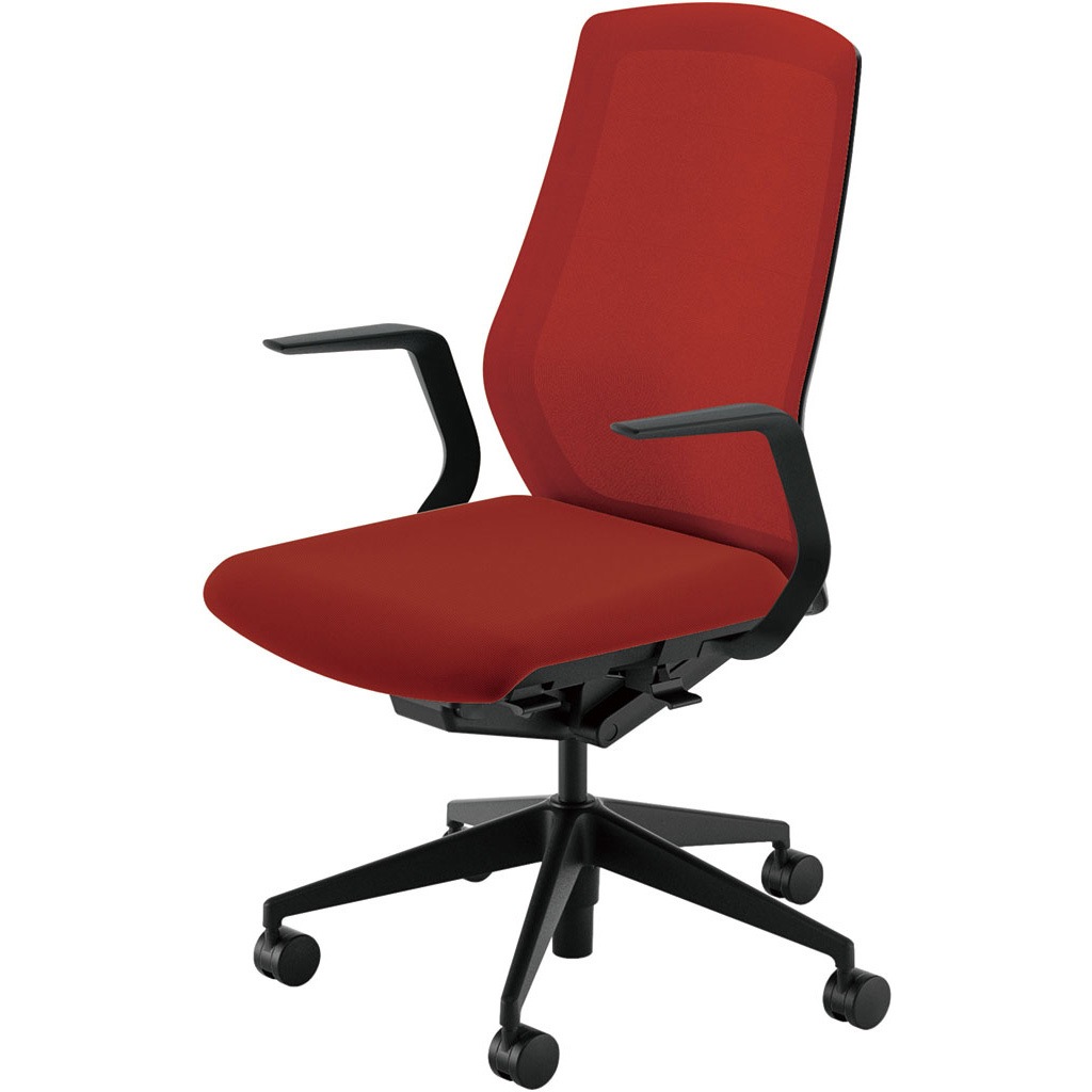 5-356-2118 Sellezza(セレッツァ)/SA_ブラックフレーム 内田洋行 ナイロンキャスター クロスメッシュ L型肘   5-356-2118 55,188円