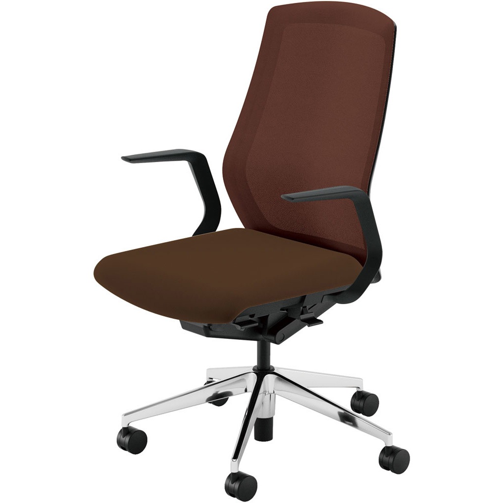 5-356-2171 Sellezza(セレッツァ)/SA_ブラックフレーム 内田洋行 ナイロンキャスター クロスメッシュ L型肘   5-356-2171