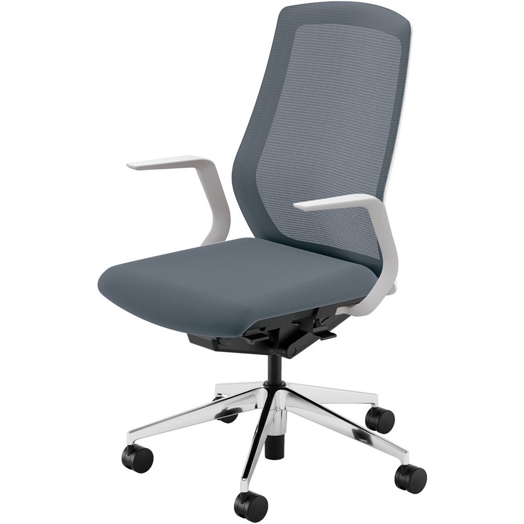 5-356-2183 Sellezza(セレッツァ)/SA_ホワイトフレーム 内田洋行 ナイロンキャスター クロスメッシュ L型肘   5-356-2183 55,188円