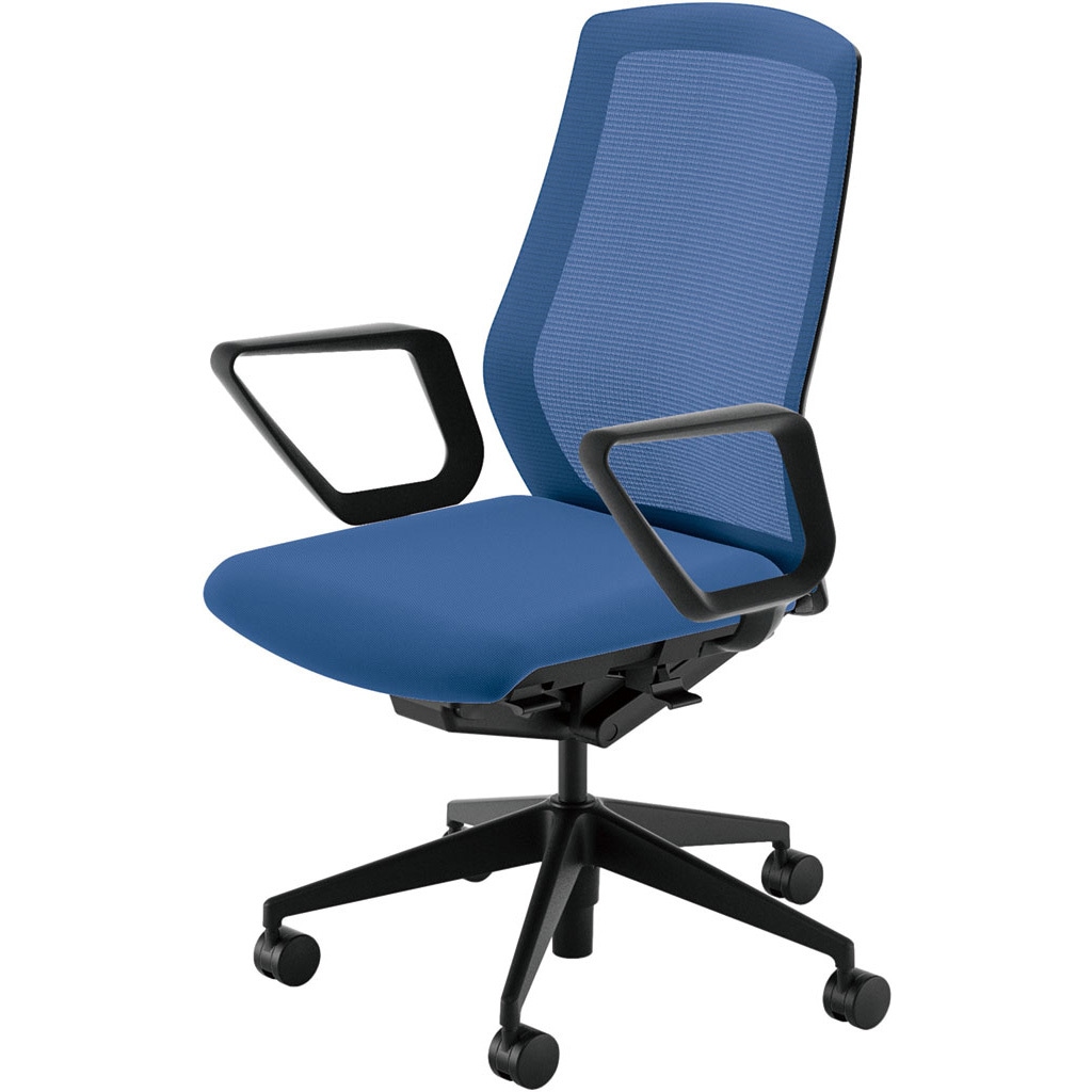 5-356-2305 Sellezza(セレッツァ)/SA_ブラックフレーム 内田洋行 ナイロンキャスター クロスメッシュ リング肘   5-356-2305