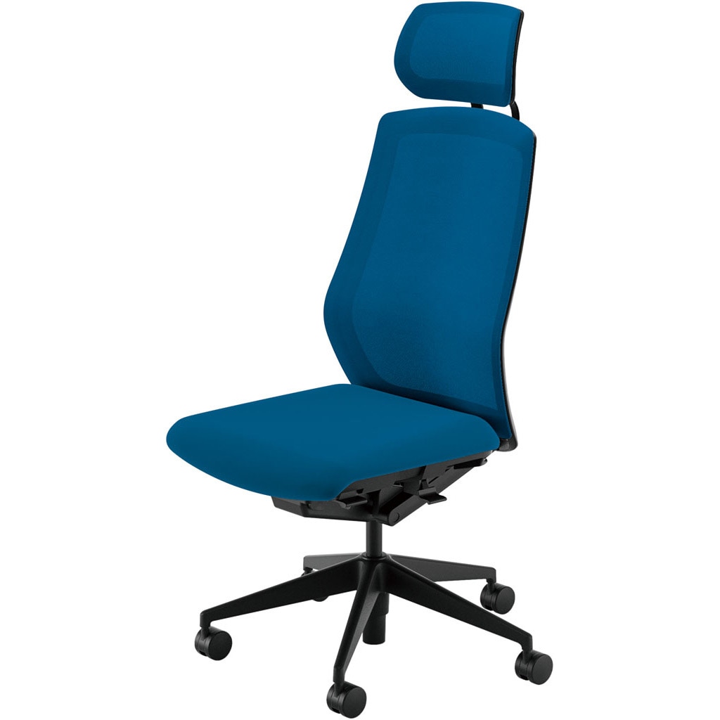 5-356-6015 Sellezza(セレッツァ)/SA_ブラックフレーム_ヘッドレスト付き 内田洋行 ナイロンキャスター クロスメッシュ 肘掛なし   5-356-6015 53,988円