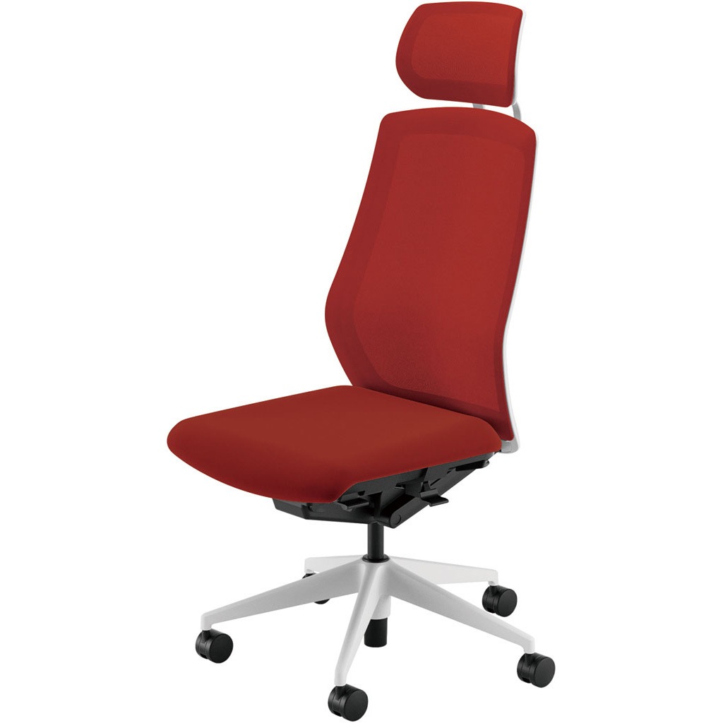 5-356-6038 Sellezza(セレッツァ)/SA_ホワイトフレーム_ヘッドレスト付き 内田洋行 ナイロンキャスター クロスメッシュ 肘掛なし   5-356-6038 53,988円