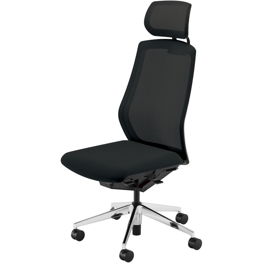 5-356-6060 Sellezza(セレッツァ)/SA_ブラックフレーム_ヘッドレスト付き 内田洋行 ナイロンキャスター クロスメッシュ 肘掛なし   5-356-6060 53,988円