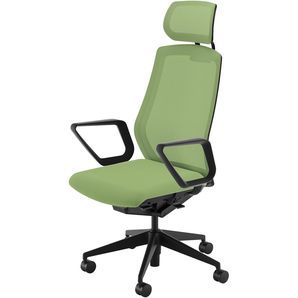 5-356-6306 Sellezza(セレッツァ)/SA_ブラックフレーム_ヘッドレスト付き 内田洋行 ナイロンキャスター クロスメッシュ リング肘   5-356-6306