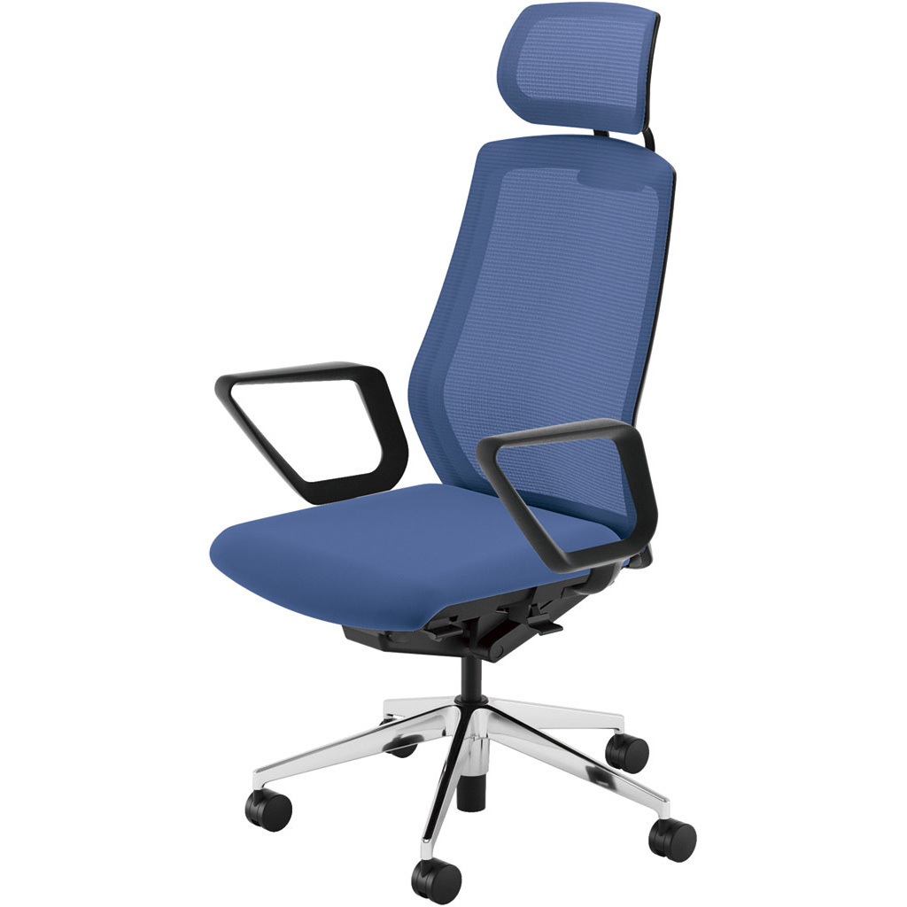 5-356-6365 Sellezza(セレッツァ)/SA_ブラックフレーム_ヘッドレスト付き 内田洋行 ナイロンキャスター クロスメッシュ リング肘   5-356-6365