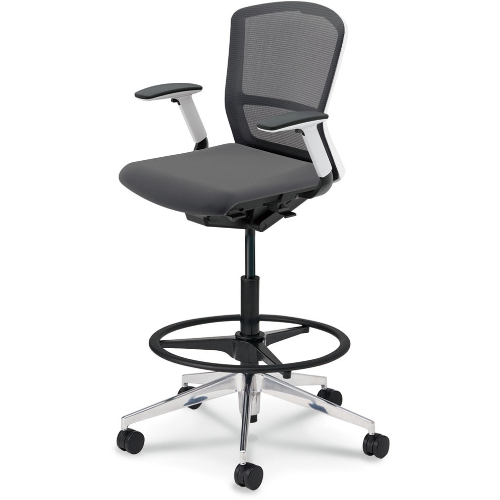 5-359-8422 Elfie(エルフィ)/ELA2_ホワイトフレーム_ハイシート 内田洋行 ナイロンキャスター クロスメッシュ アジャスタブル肘 ミドルバック   5-359-8422 59,988円