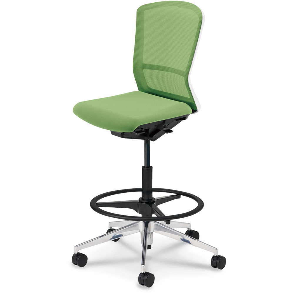 5-359-9073 Elfie(エルフィ)/ELA2_ホワイトフレーム_ハイシート 内田洋行 ナイロンキャスター クロスメッシュ 肘掛なし ハイバック   5-359-9073