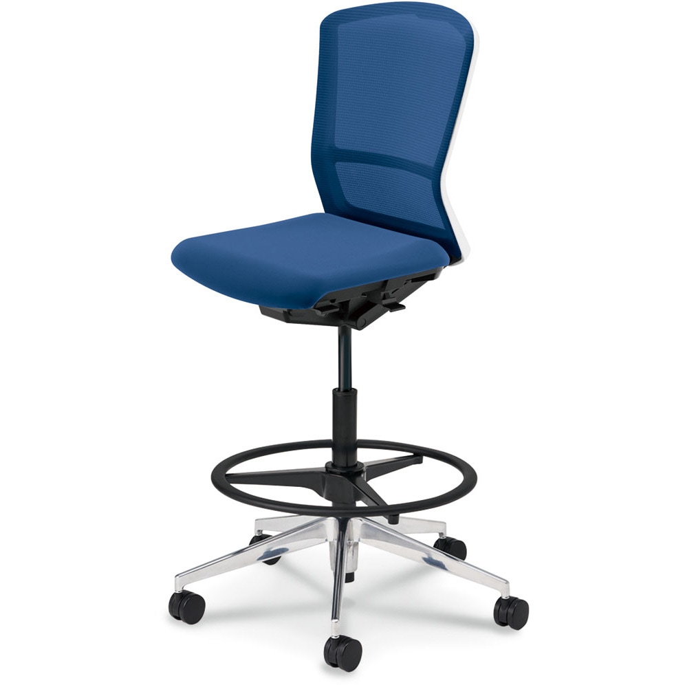 5-359-9076 Elfie(エルフィ)/ELA2_ホワイトフレーム_ハイシート 内田洋行 ナイロンキャスター クロスメッシュ 肘掛なし ハイバック   5-359-9076