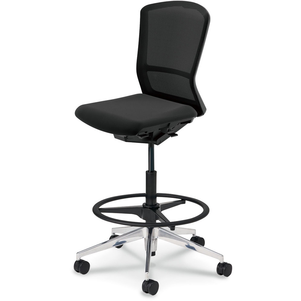 5-359-7020 Elfie(エルフィ)/ELA2_ブラックフレーム_ハイシート 内田洋行 ナイロンキャスター ハイバック 肘掛なし   5-359-7020