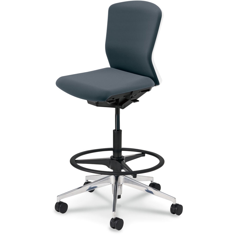 5-359-8013 Elfie(エルフィ)/ELA2_ホワイトフレーム_ハイシート 内田洋行 ナイロンキャスター クロス 肘掛なし ミドルバック