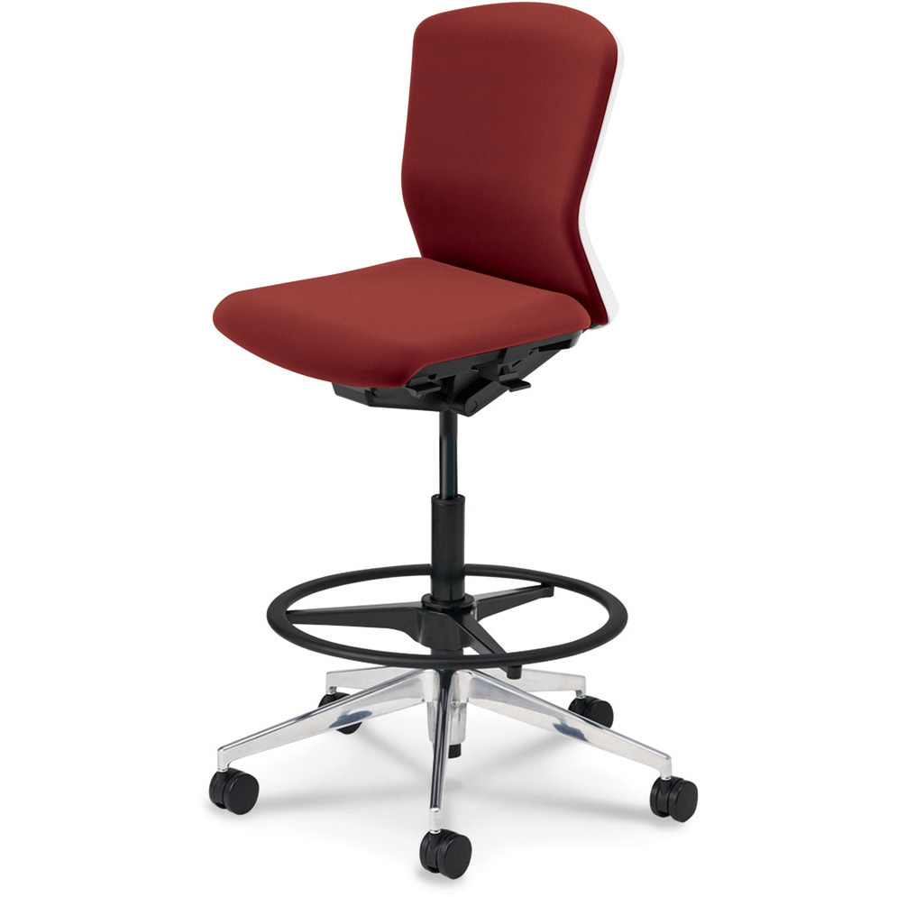 5-359-8054 Elfie(エルフィ)/ELA2_ホワイトフレーム_ハイシート 内田洋行 ナイロンキャスター クロス/樹脂バック 肘掛なし