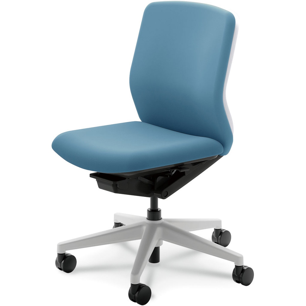 5-377-3014 KRENE(クレネチェア)/KA-100_ホワイトフレーム_ミドルバック 内田洋行 ナイロンキャスター 肘掛なし   5-377-3014