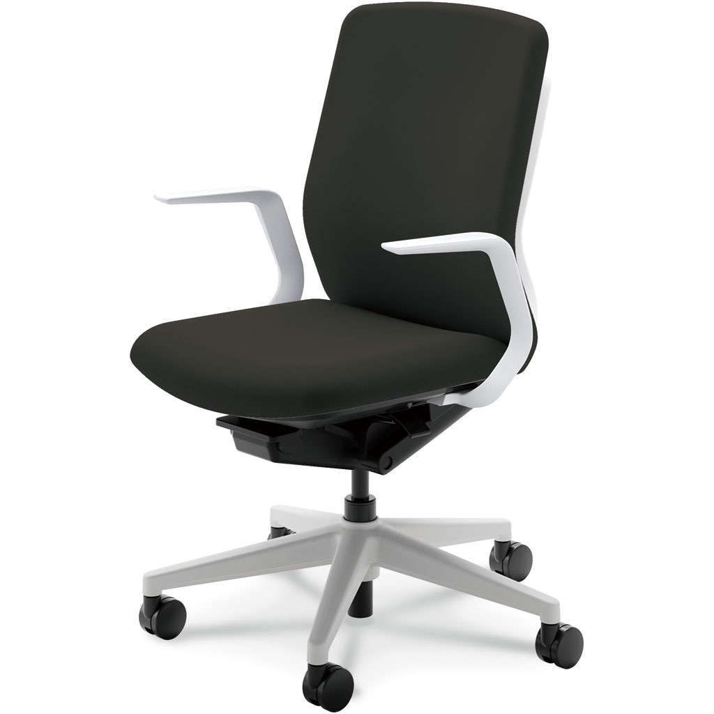 5-377-4110 KRENE(クレネチェア)/KA-300_ホワイトフレーム_ハイバック 内田洋行 ナイロンキャスター L型肘   5-377-4110