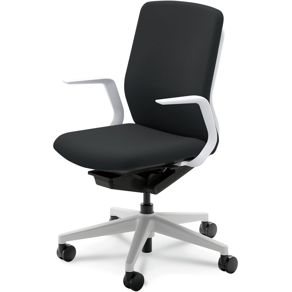 5-377-4130 KRENE(クレネチェア)/KA-300_ホワイトフレーム_ハイバック 内田洋行 ナイロンキャスター L型肘   5-377-4130