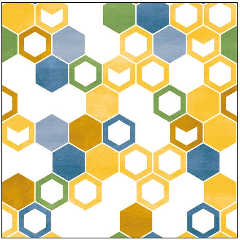 073815 キャンバス Pattern 亀甲 P・O・Pプロダクツ オレンジ色 寸法200×200mm 1枚