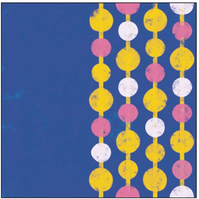 073822 キャンバス Pattern 丸柄 P・O・Pプロダクツ 青色 寸法300×300mm 1枚