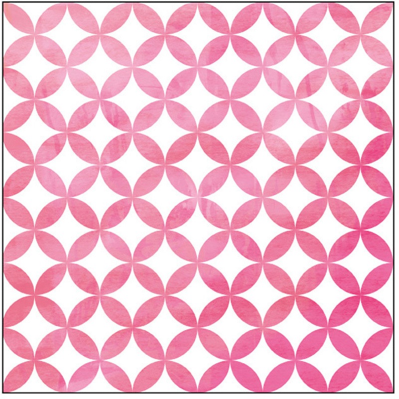 073837 キャンバス Pattern 七宝つなぎ P・O・Pプロダクツ ピンク色 寸法200×200mm 1枚