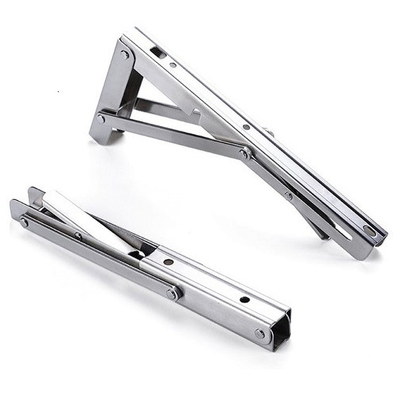 120x250 ステンレス レバー式折畳棚受 フジテック・ジャパン 耐荷重40(1本)kg ヘアライン仕上  1箱(2個)