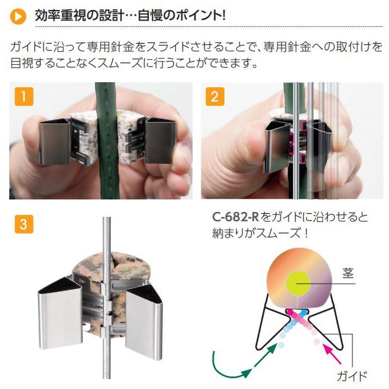 タキゲン＜200本セット＞パクットクリップ用針金　C-682-R-1400　① C-682-1 パクットクリップ 1箱(1500個) TAKIGEN(タキゲン) 【通販