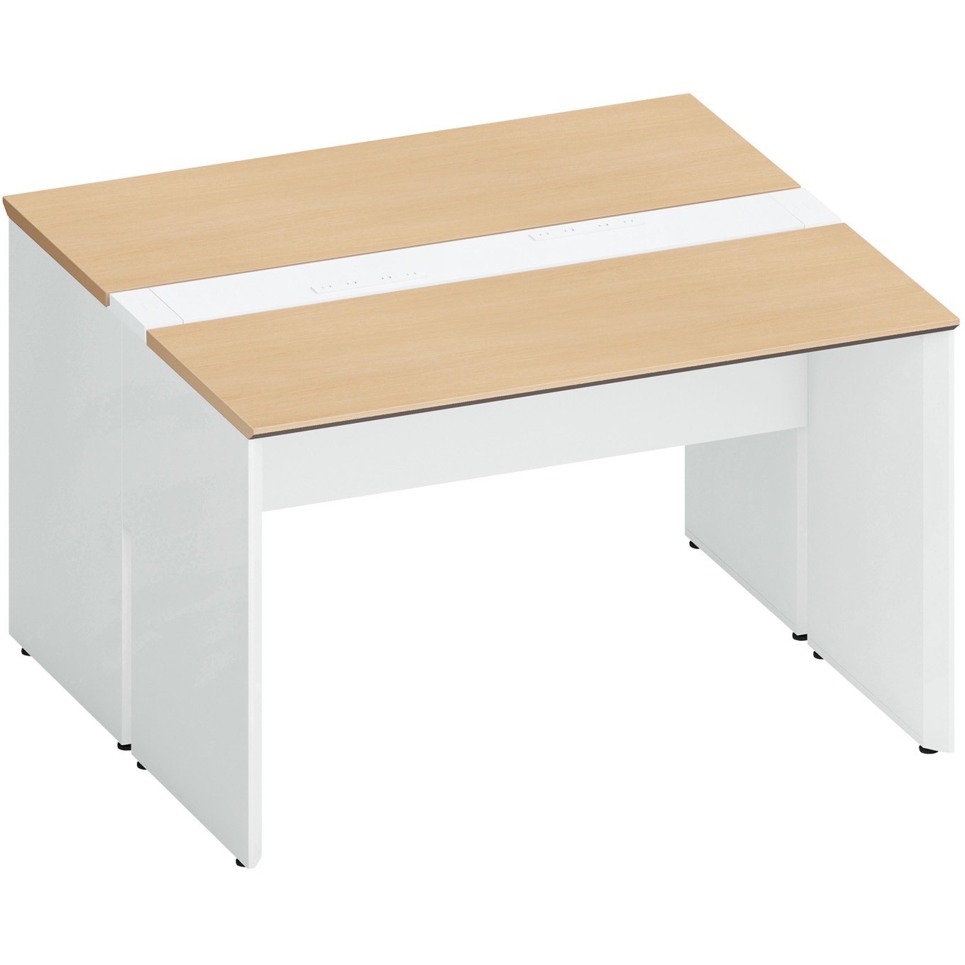 DWV-PD1212-SAWMT11 デスク ワークヴィスタ+ 両面D600 固定式電源付き配線カバー(配送・組立サービス付き) コクヨ 高さ720mm幅1200mm奥行1200mm  DWV-PD1212-SAWMT11