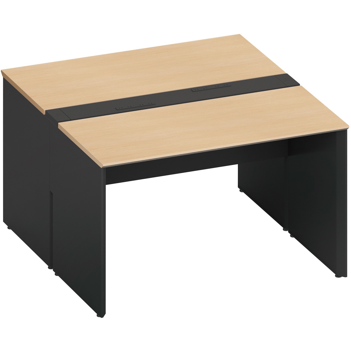 DWV-PD1214-E6AMT11 デスク ワークヴィスタ+ 両面D700 固定式電源付き配線カバー(配送・組立サービス付き) コクヨ 高さ720mm幅1200mm奥行1400mm  DWV-PD1214-E6AMT11