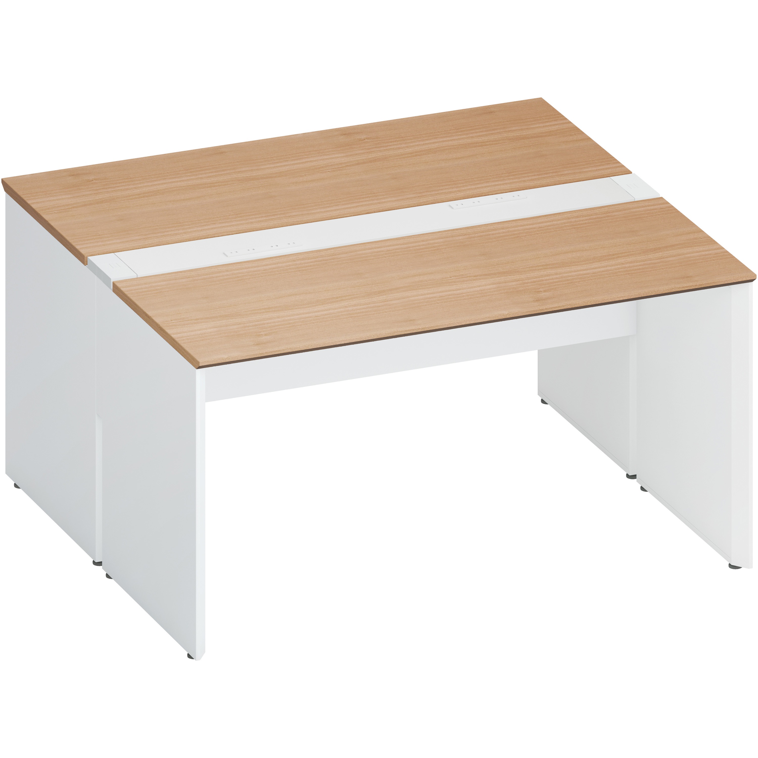 DWV-PD1414-SAWMP21 デスク ワークヴィスタ+ 両面D700 固定式電源付き配線カバー(配送・組立サービス付き) コクヨ 高さ720mm幅1400mm奥行1400mm  DWV-PD1414-SAWMP21