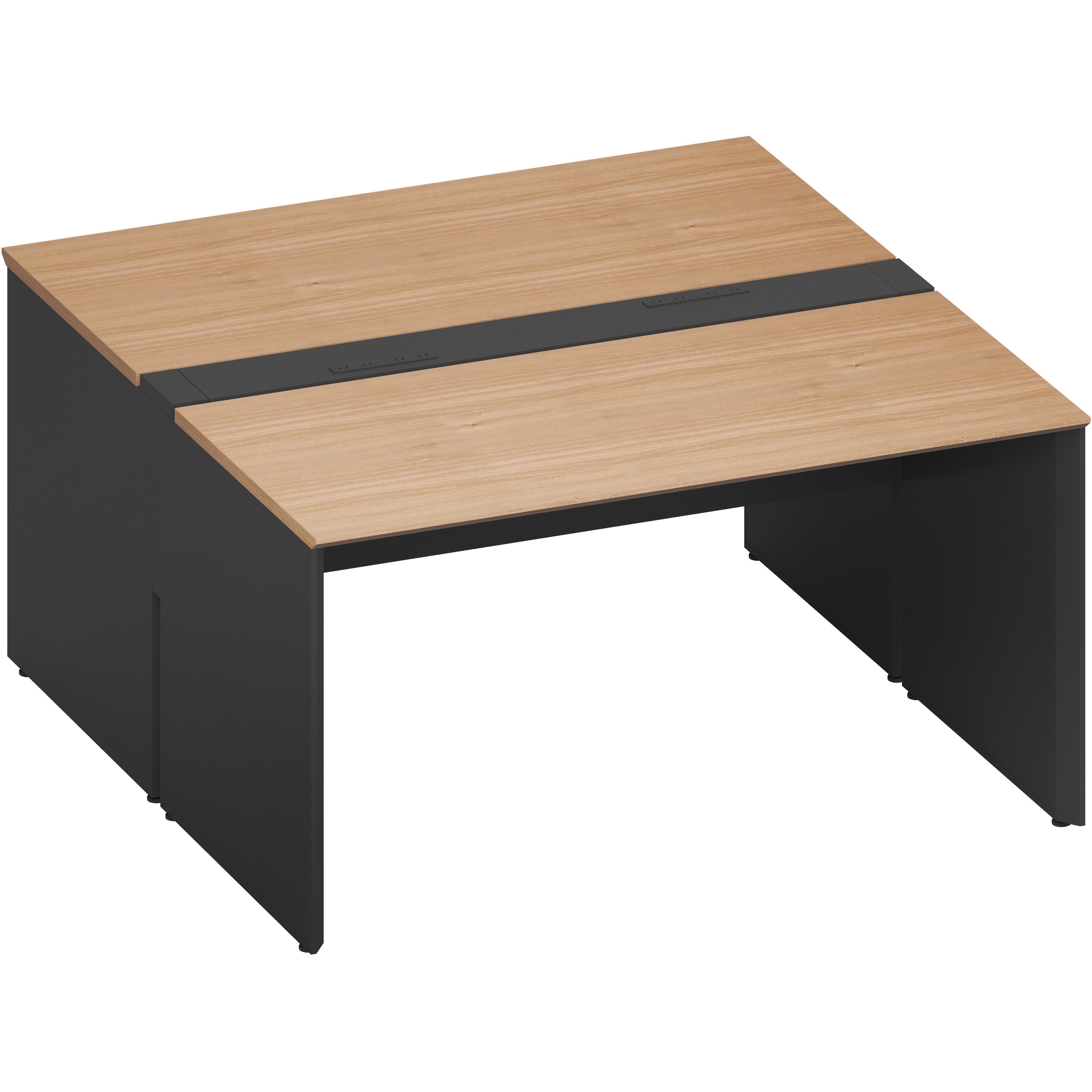 DWV-PD1416-E6AMP21 デスク ワークヴィスタ+ 両面D800 固定式電源付き配線カバー(配送・組立サービス付き) コクヨ 高さ720mm幅1400mm奥行1600mm  DWV-PD1416-E6AMP21