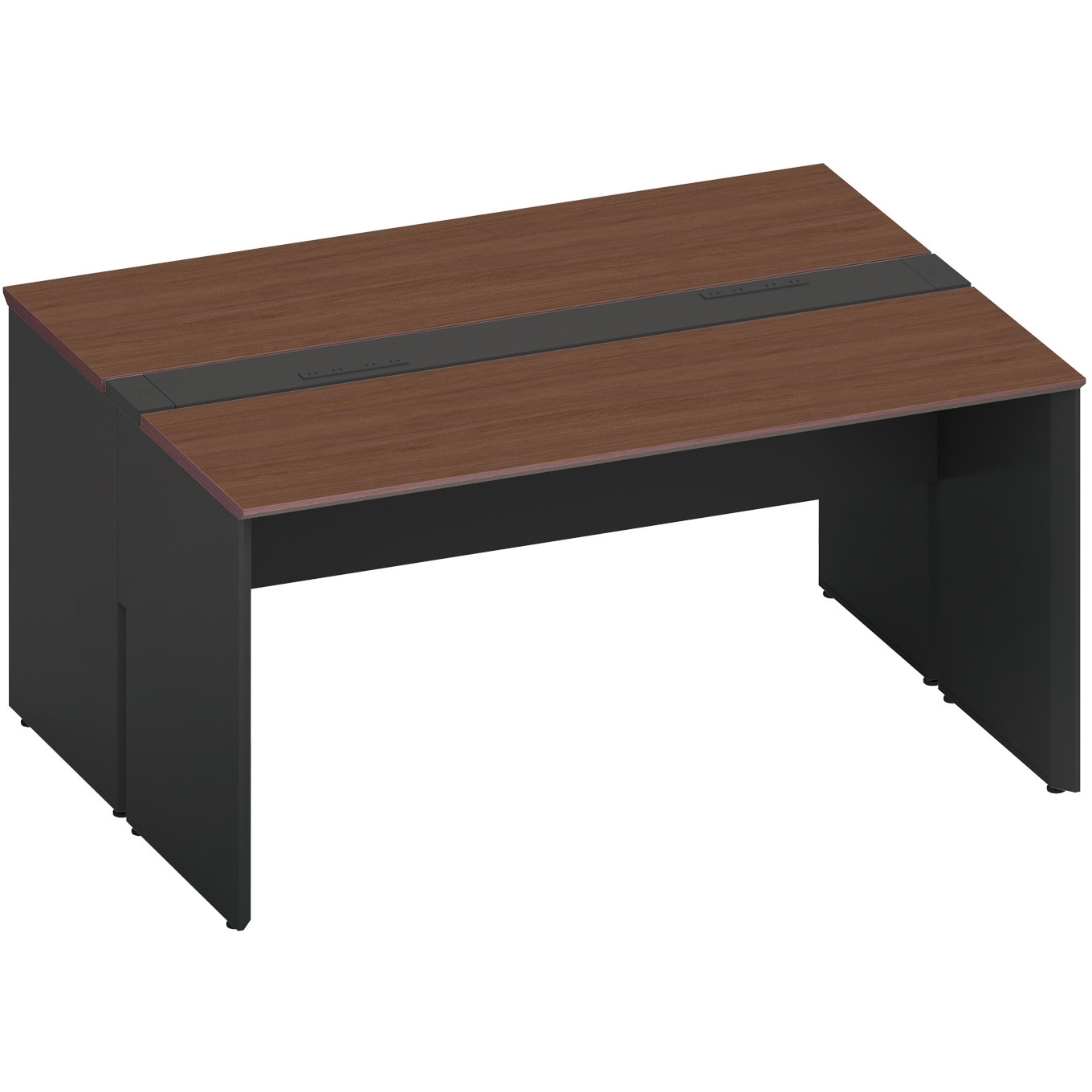 DWV-PD1512-E6AMV51 デスク ワークヴィスタ+ 両面D600 固定式電源付き配線カバー(配送・組立サービス付き) コクヨ 高さ720mm幅1500mm奥行1200mm  DWV-PD1512-E6AMV51