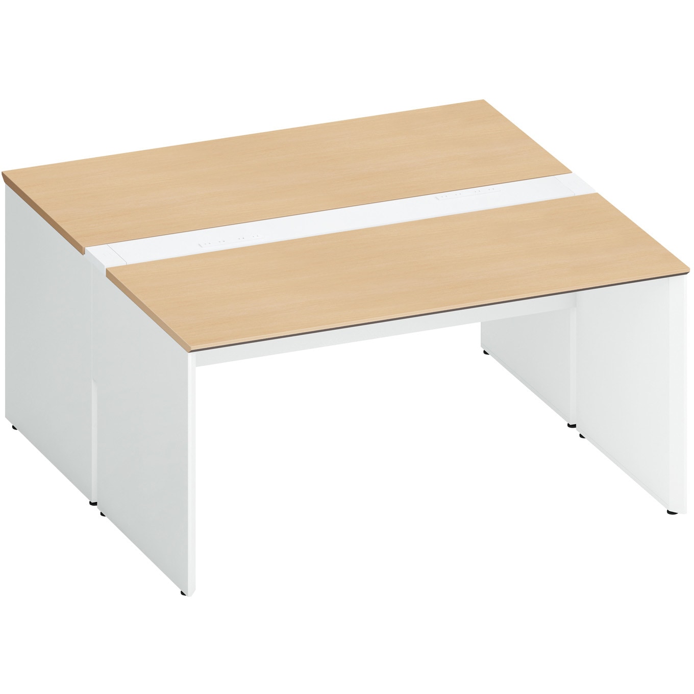 DWV-PD1516-SAWMT11 デスク ワークヴィスタ+ 両面D800 固定式電源付き配線カバー(配送・組立サービス付き) コクヨ 高さ720mm幅1500mm奥行1600mm  DWV-PD1516-SAWMT11