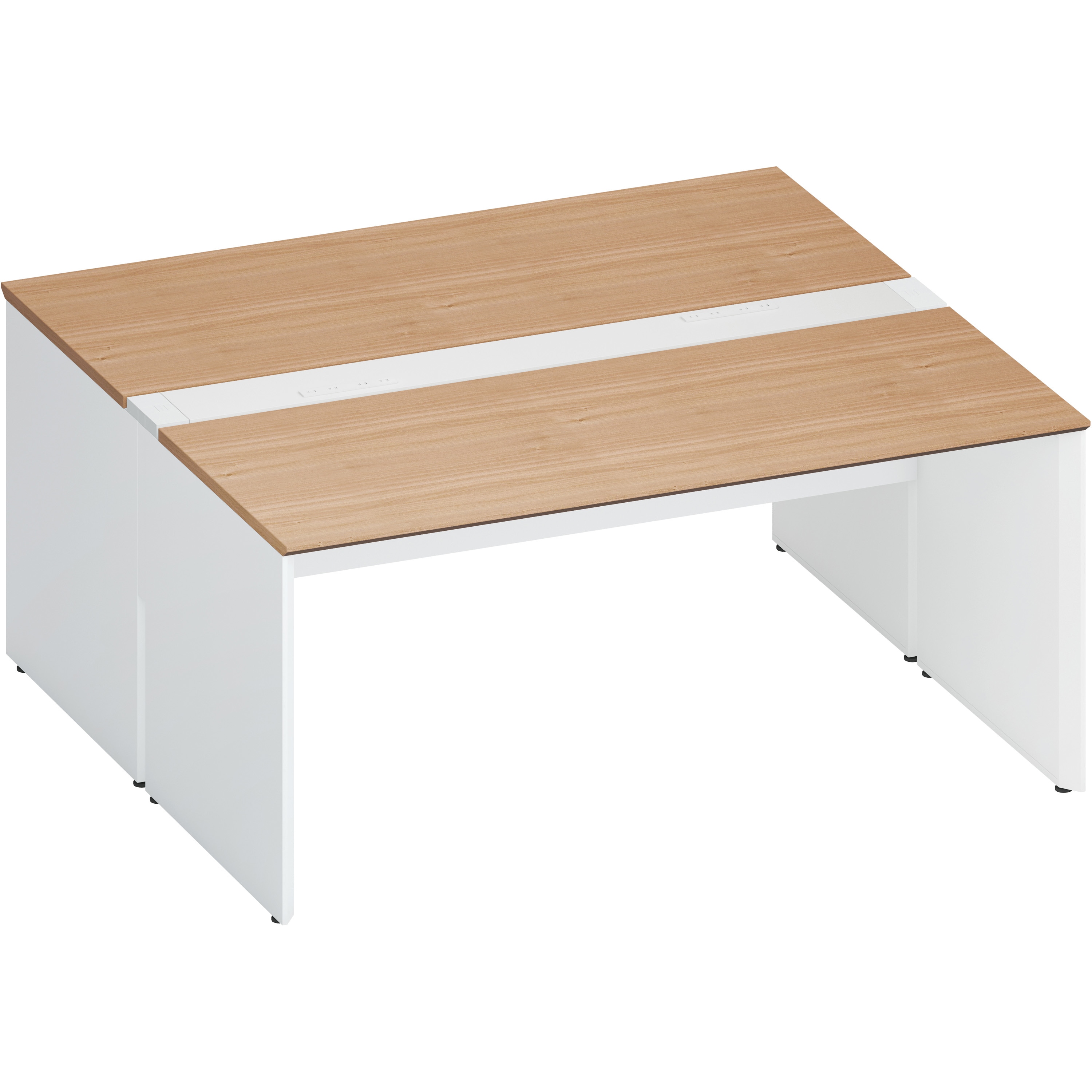 DWV-PD1616-SAWMP21 デスク ワークヴィスタ+ 両面D800 固定式電源付き配線カバー(配送・組立サービス付き) コクヨ 高さ720mm幅1600mm奥行1600mm  DWV-PD1616-SAWMP21